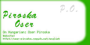 piroska oser business card